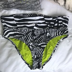 Trina Turk Black and White Zebra Bikini Bottoms